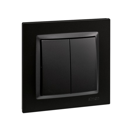 Interruptor Conmutador Doble Simon 10 Negro