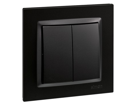 Interruptor Conmutador Doble Simon 10 Negro