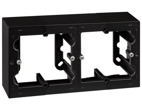 Caja Doble De Superficie Simon 10 Negra