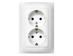 Base Enchufe Schuko Doble Simon 10 Blanca