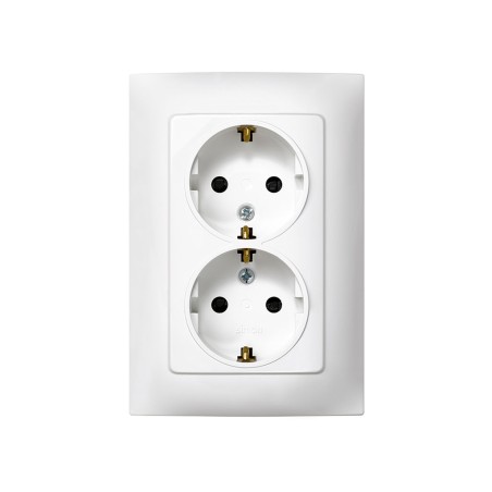 Base Enchufe Schuko Doble Simon 10 Blanca