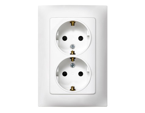 Base Enchufe Schuko Doble Simon 10 Blanca