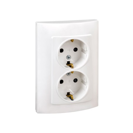 Base Enchufe Schuko Doble Simon 10 Blanca
