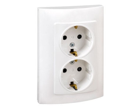 Base Enchufe Schuko Doble Simon 10 Blanca