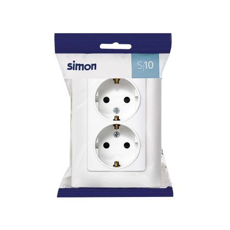 Base Enchufe Schuko Doble Simon 10 Blanca