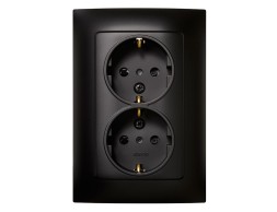Base Enchufe Schuko Doble Simon 10 Negra