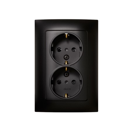 Base Enchufe Schuko Doble Simon 10 Negra