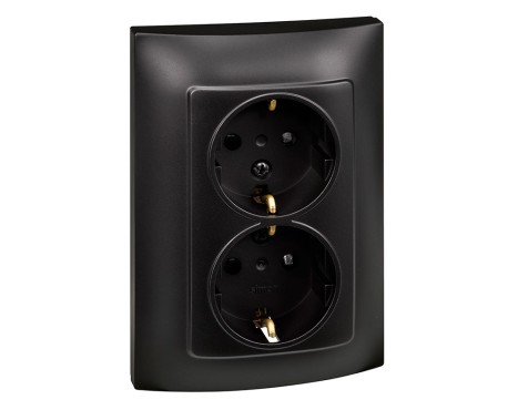 Base Enchufe Schuko Doble Simon 10 Negra