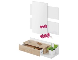 Recibidor Modern+Espejo Roble Canadian Blanco