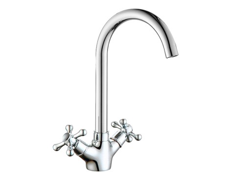 Grifo Lavabo Monobloc Clásica Caño Alto
