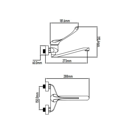 Grifo Cocina De Pared Monomando Kapuas