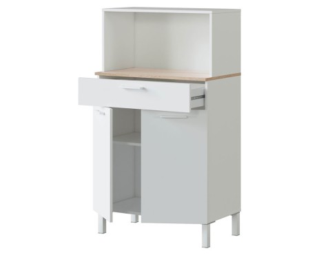 Mueble Auxiliar Cocina Fast Roble Canadian Blanco
