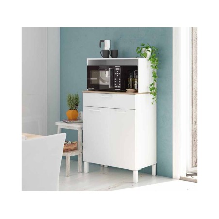 Mueble Auxiliar Cocina Fast Roble Canadian Blanco