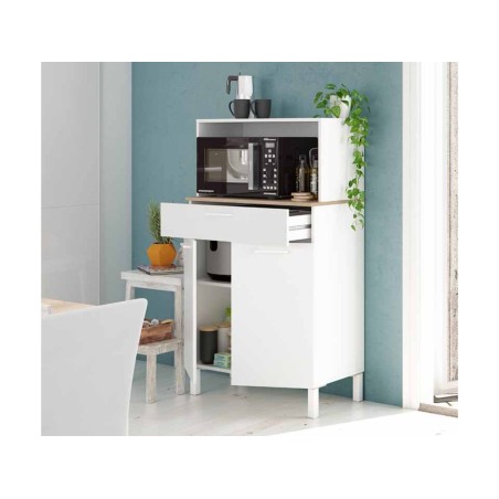 Mueble Auxiliar Cocina Fast Roble Canadian Blanco
