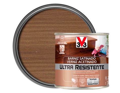 Barniz Al Agua Para Madera v33 Nogal