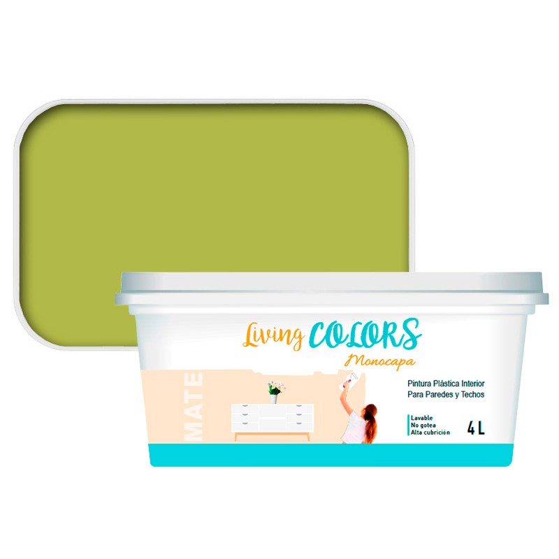 Verdec Color Pintura plástica Living Colors verde menta acabado mate 4 lt