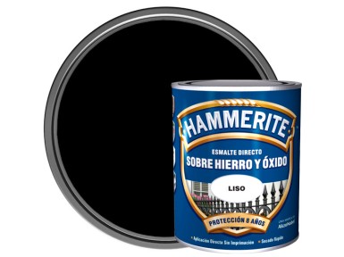 Esmalt ferro i òxid Hammerite® llis negre brillant 