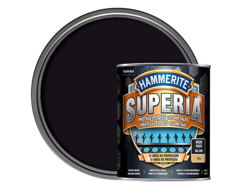Hammerite® Superia Esmalte Liso Efecte Forja Negro