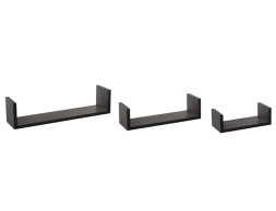 Joc 3 Prestatges Paret Forma U Negre