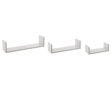 Juego 3 Estantes Pared Forma U Blanco