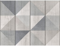 Papel Pintado Geométrico Madera Gris