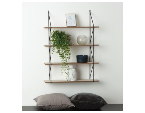 Estantería De Pared Iris Metal Y Mdf