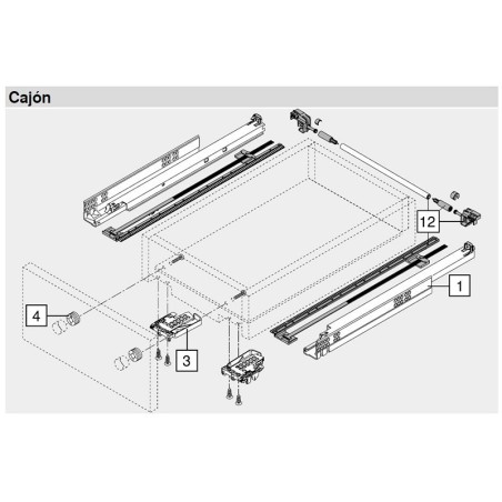 Juego Guías Tandem Blumotion 560H3500B