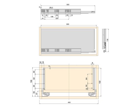 Kit Calaix Emuca Vertex Amb Cul I Darrera