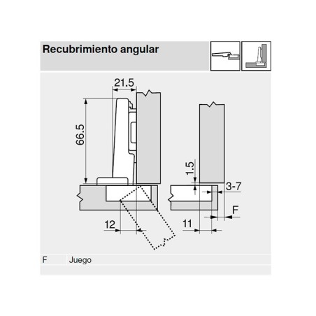 Bisagra Blum 71B3550 Clip Blumotion Recta