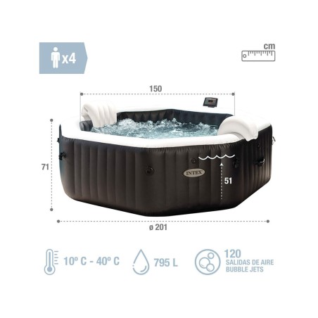 Spa Hinchable Jet & Bubble Deluxe Negro