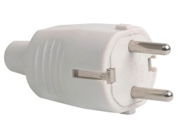 Clavija Goma Salida Recta Blanca