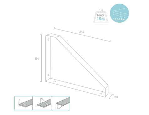 Escuadra Triangular Industrial Negro