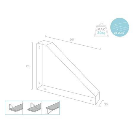 Escuadra Triangular Industrial Negro