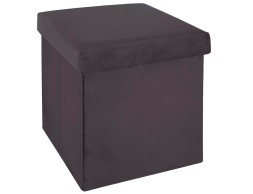 Puf Almacenaje Plegable Gris Oscuro