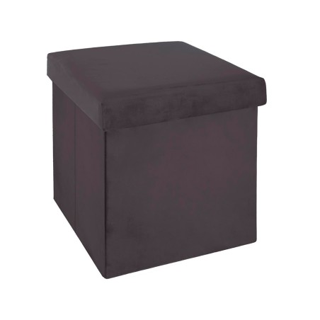 Puf Almacenaje Plegable Gris Oscuro