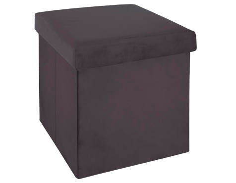 Puf Almacenaje Plegable Gris Oscuro