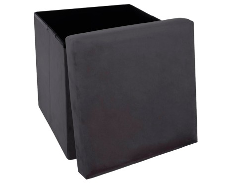 Puf Almacenaje Plegable Gris Oscuro