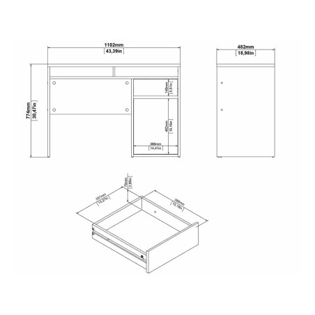 Escritorio 1 Puerta 1 Cajón Freia Roble