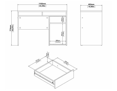 Escritorio 1 Puerta 1 Cajón Freia Roble