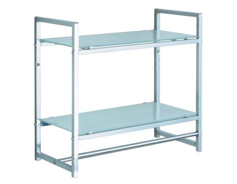 Estantería Toallero Baño Metal Cromado Y Cristal
