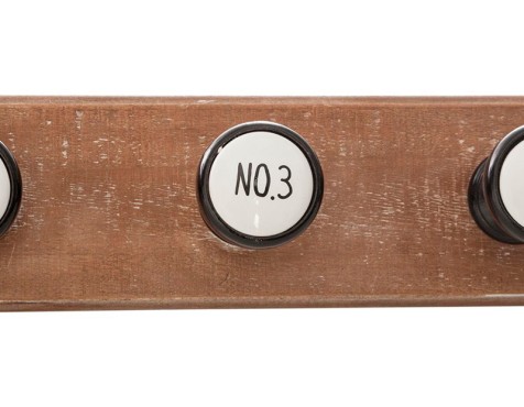 Colgador Pared Asher 6 Ganchos Madera Y Cerámica