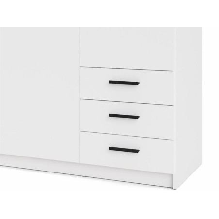 Armario Ropero 3 Puertas + 3 Cajones Lars Blanco