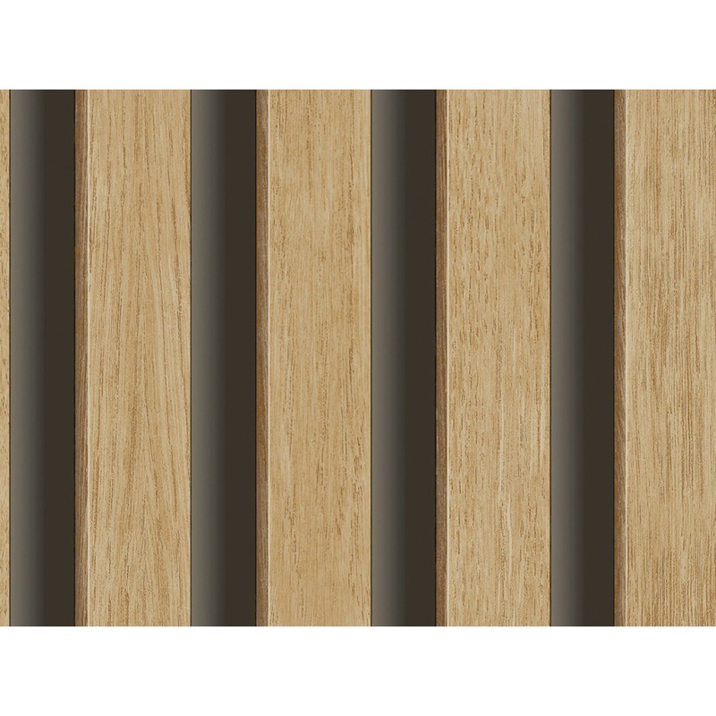 Papel pintado listones madera marrón 0,53X10 mt