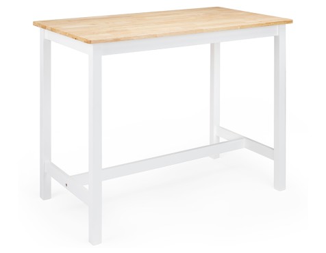 Mesa Cocina Alta De Madera Roble/Blanca