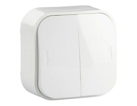 Interruptor Commutador Doble Legrand Forix Blanc
