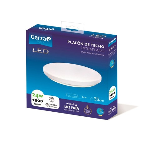 Plafón Led Redondo Garza Extraplano Luz Fría