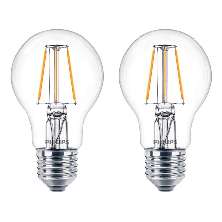 Bombilla Led Estándar Filamento Philips Cálida 2un
