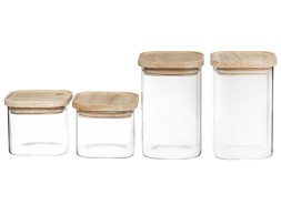 Pots De Vidre Apilables Amb Tapa (4un)