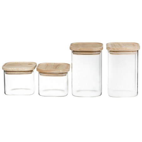 Pots De Vidre Apilables Amb Tapa (4un)