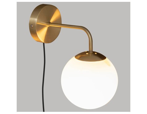 Aplique Pared Dris Metal Dorado Y Blanco